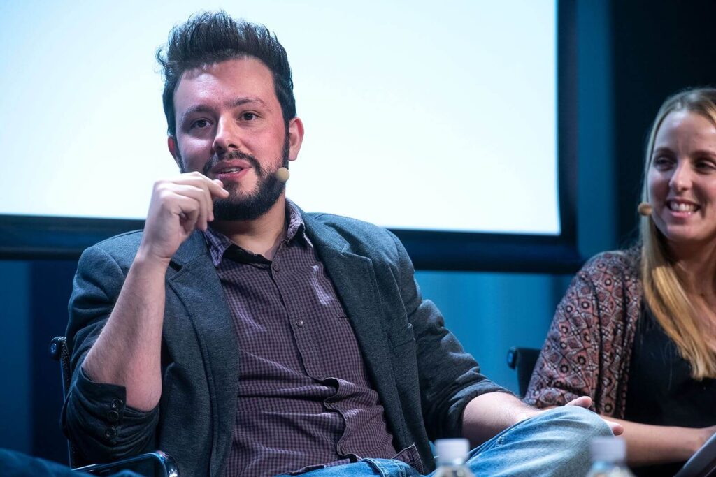 David Mulé en una charla en la Fundación Telefónica