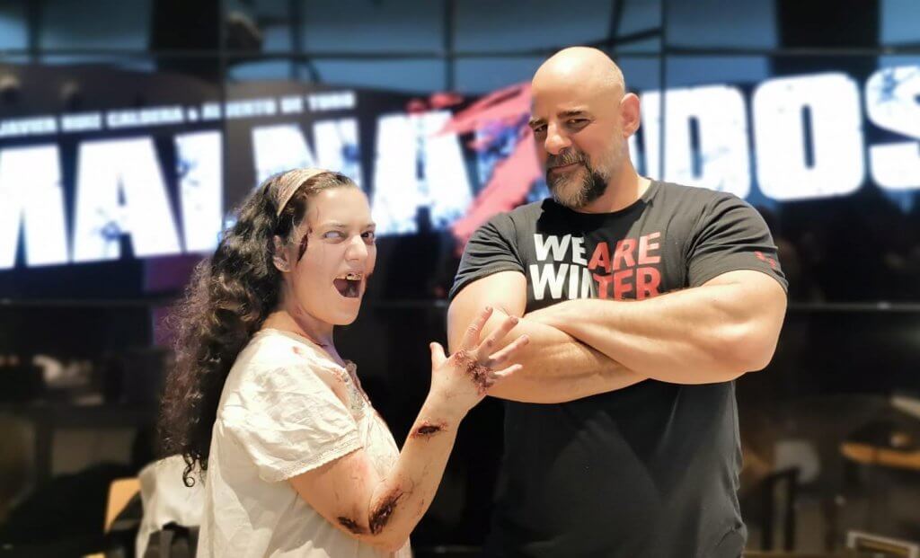 Sergio Torrico en un evento de la película, con @ireniyasoy